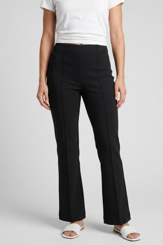 OLIVIA BY HABITAT KNIT DENIM KICK FLARE - BLACK