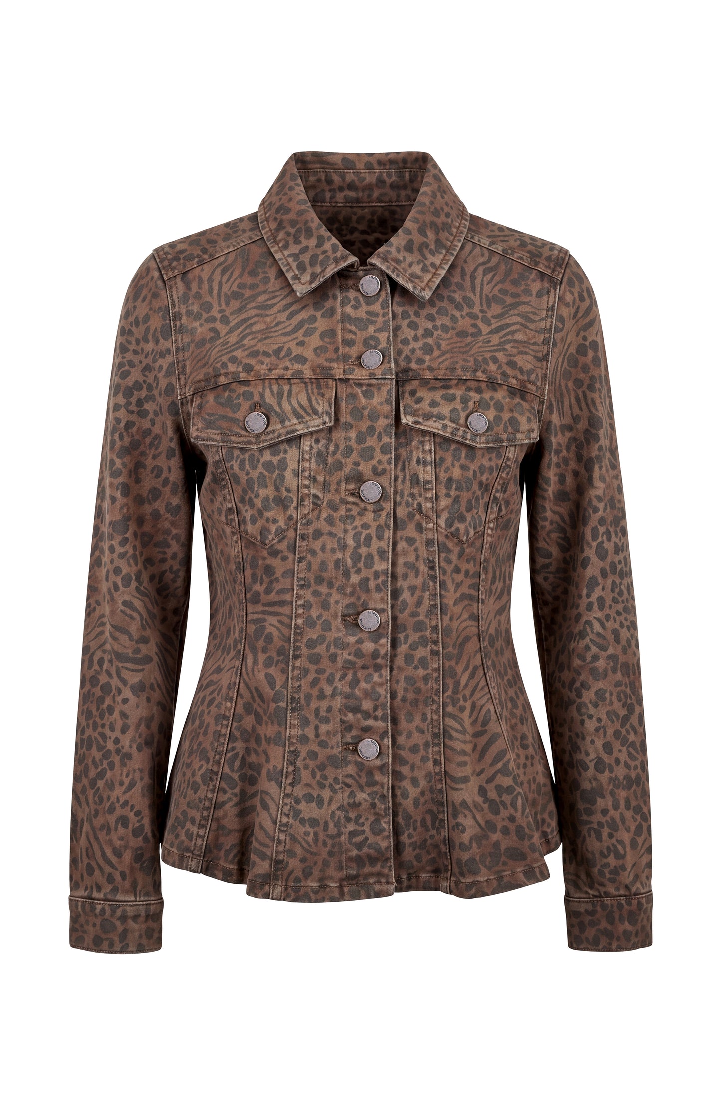 LIVERPOOL FIT AND FLARE TRUCKER JACKET - ABSTRACT ANIMAL