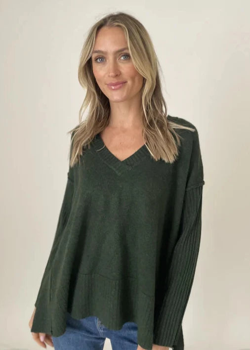 SIX FIFTY KENZIE SWEATER - HUNTER GREEN