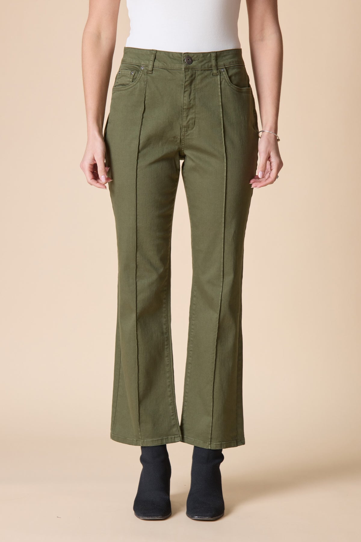 HABITAT STRETCH DENIM SEAMED - FERN