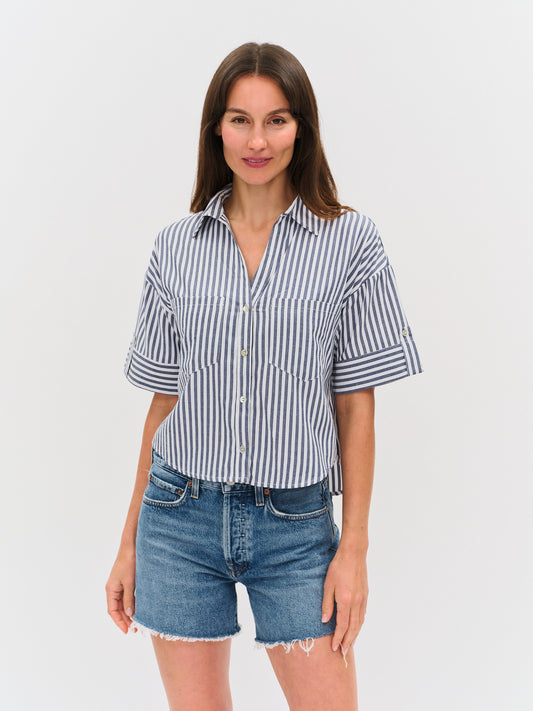 SIX FIFTY HARPER STRIPED TOP - DENIM