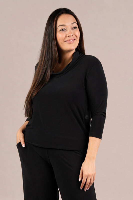 SYMPLI TOP IT UP 3/4 SLEEVE - BLACK