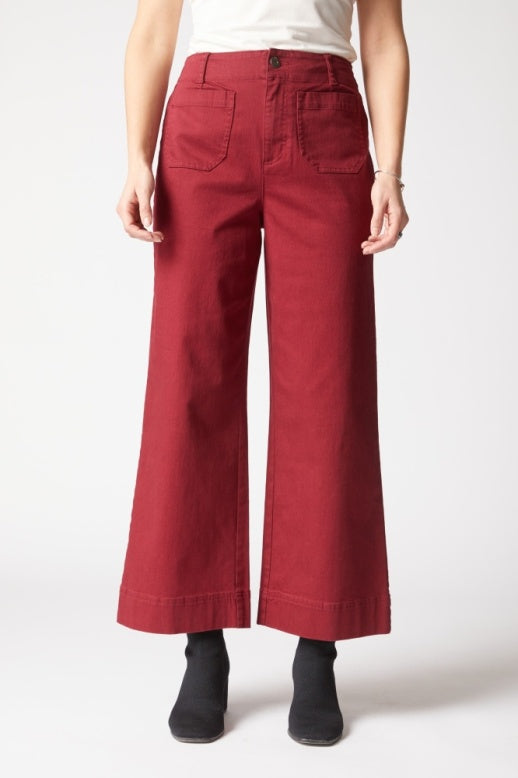 *SALE* HABITAT WIDE LEG ANKLE JEAN - WINE