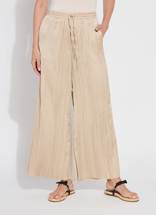 *SALE* LYSSE PACKABLE PLEATED PANT - CHAMPAGNE