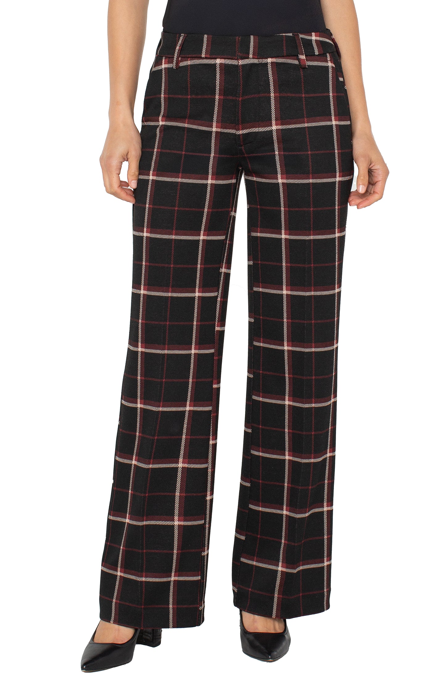 LIVERPOOL KELSEY WIDE-LEG TROUSER - BLACK MULTI