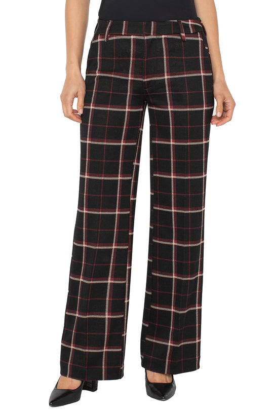 LIVERPOOL KELSEY WIDE-LEG TROUSER - BLACK MULTI