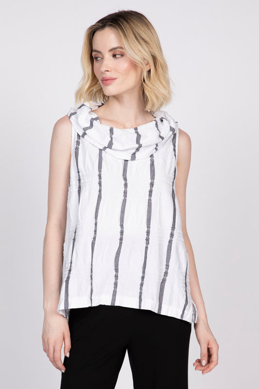 SALE OLIVIA BY HABITAT SLEEVELESS COWL NECK - WHITE MULTI