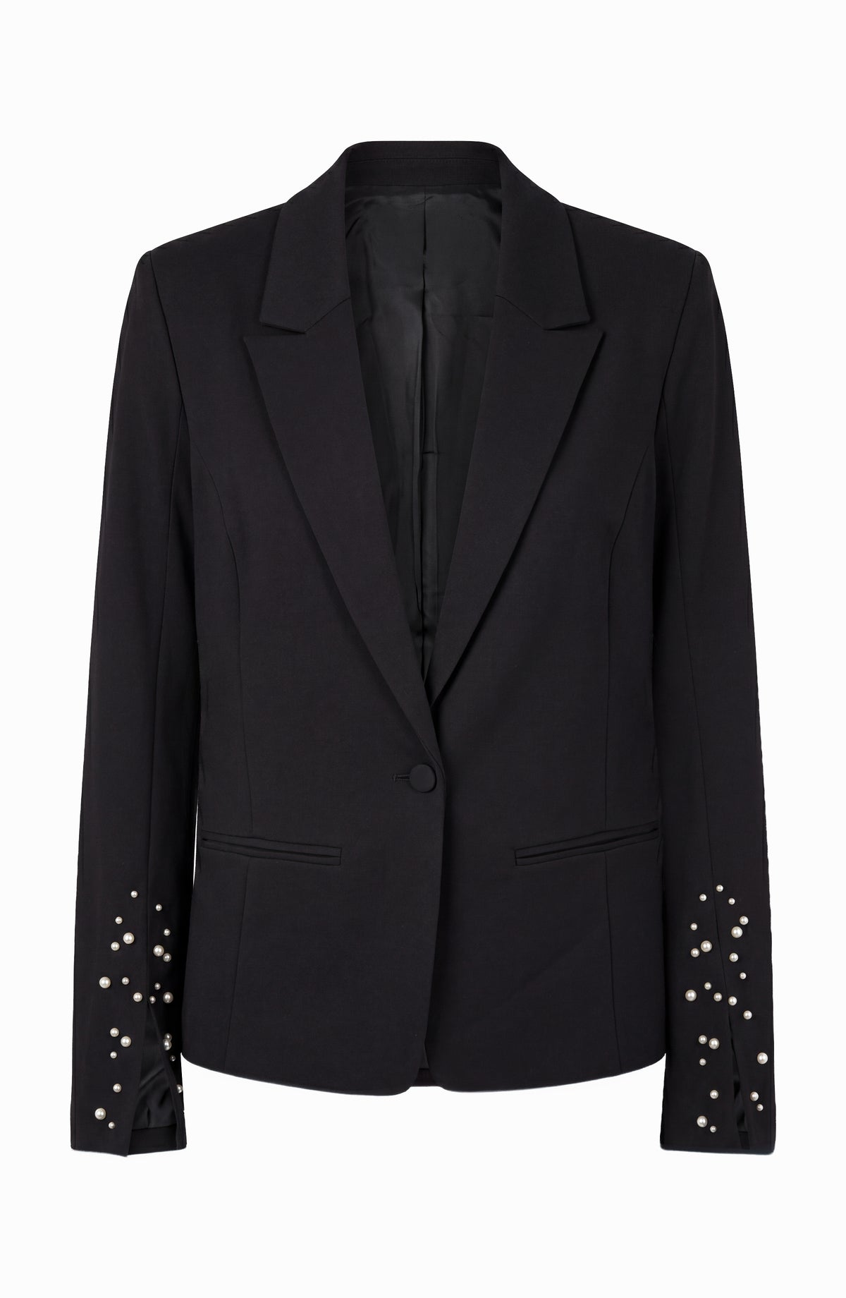 LIVERPOOL BLAZER WITH PEARL TRIM - BLACK