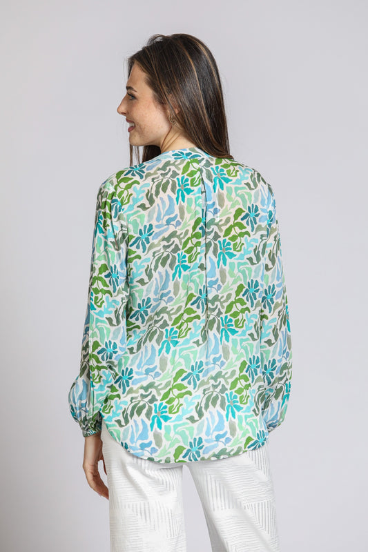 AP NY CROSSOVER TOP W/ TASSEL - GREEN MULTI